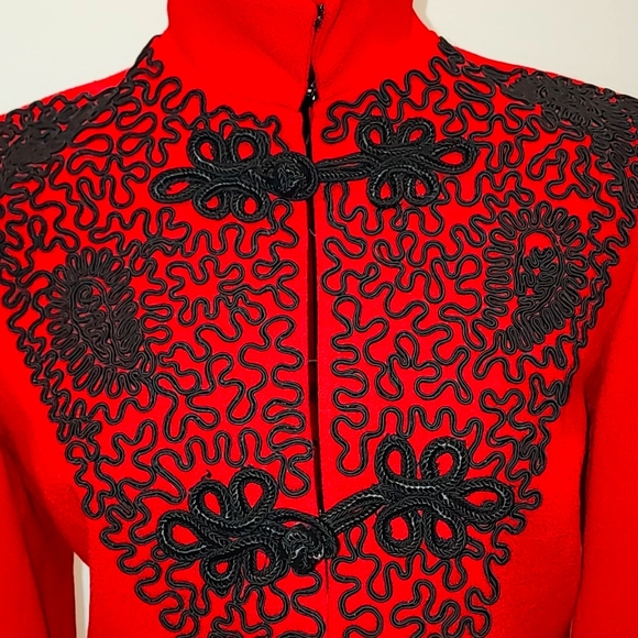 100% wool Matador Themed Red & Black Blazer small - Picture 3 of 8